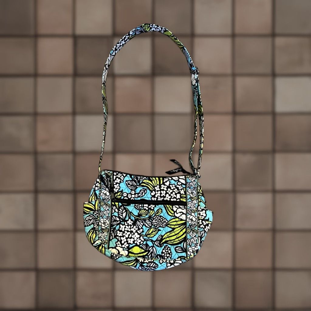 Vera Bradley VINTAGE Vera Bradley Crossbody Bag Women Medium Floral Bohemian 2000s Green Blue Purse Size ONE SIZE - 1 Thumbnail