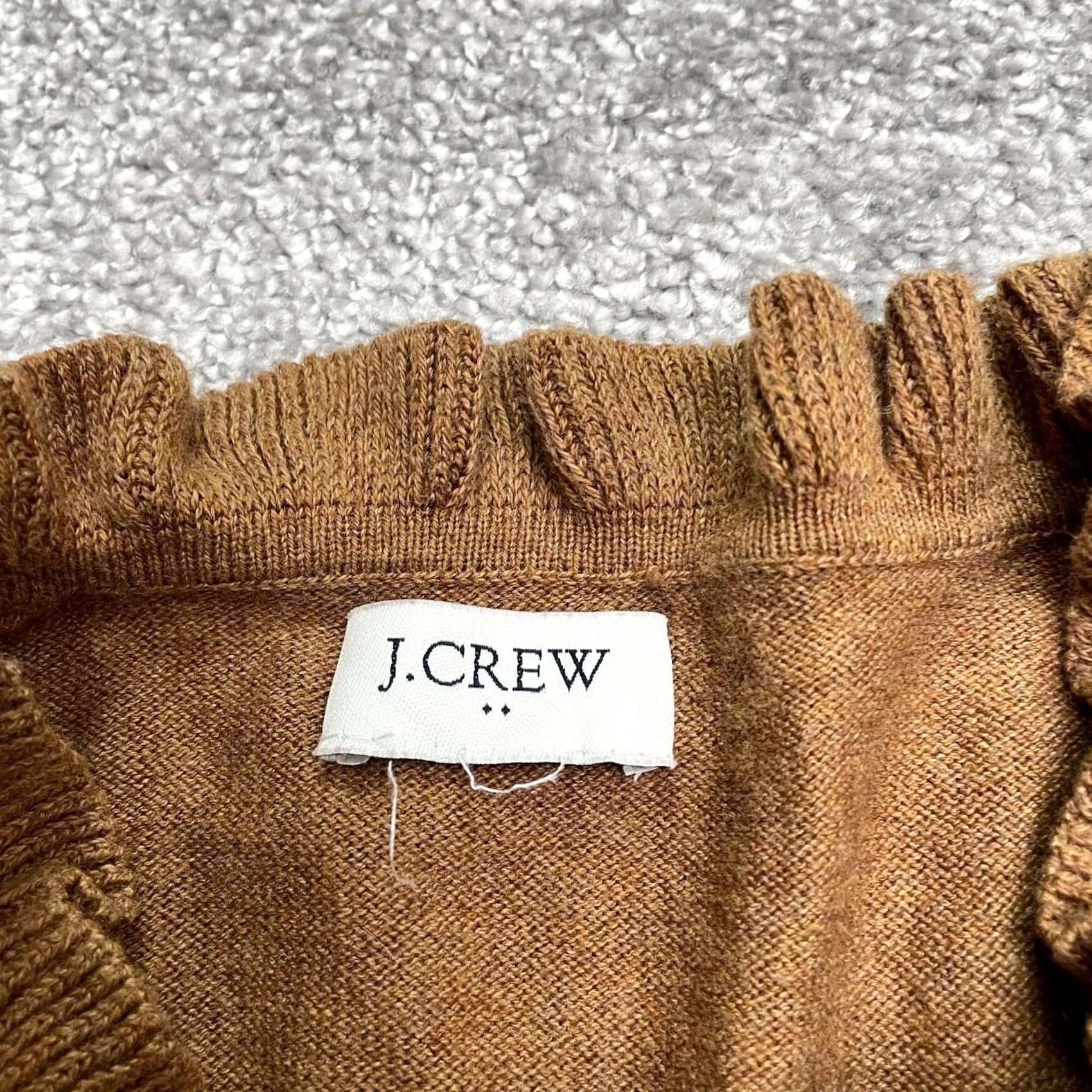 J.Crew J.Crew Pullover Sweater Women S Crew Neck Brown Cotton Knit Buttons Ruffle Casual Summer Spring Fall Size S / US 4 / IT 40 - 4 Thumbnail