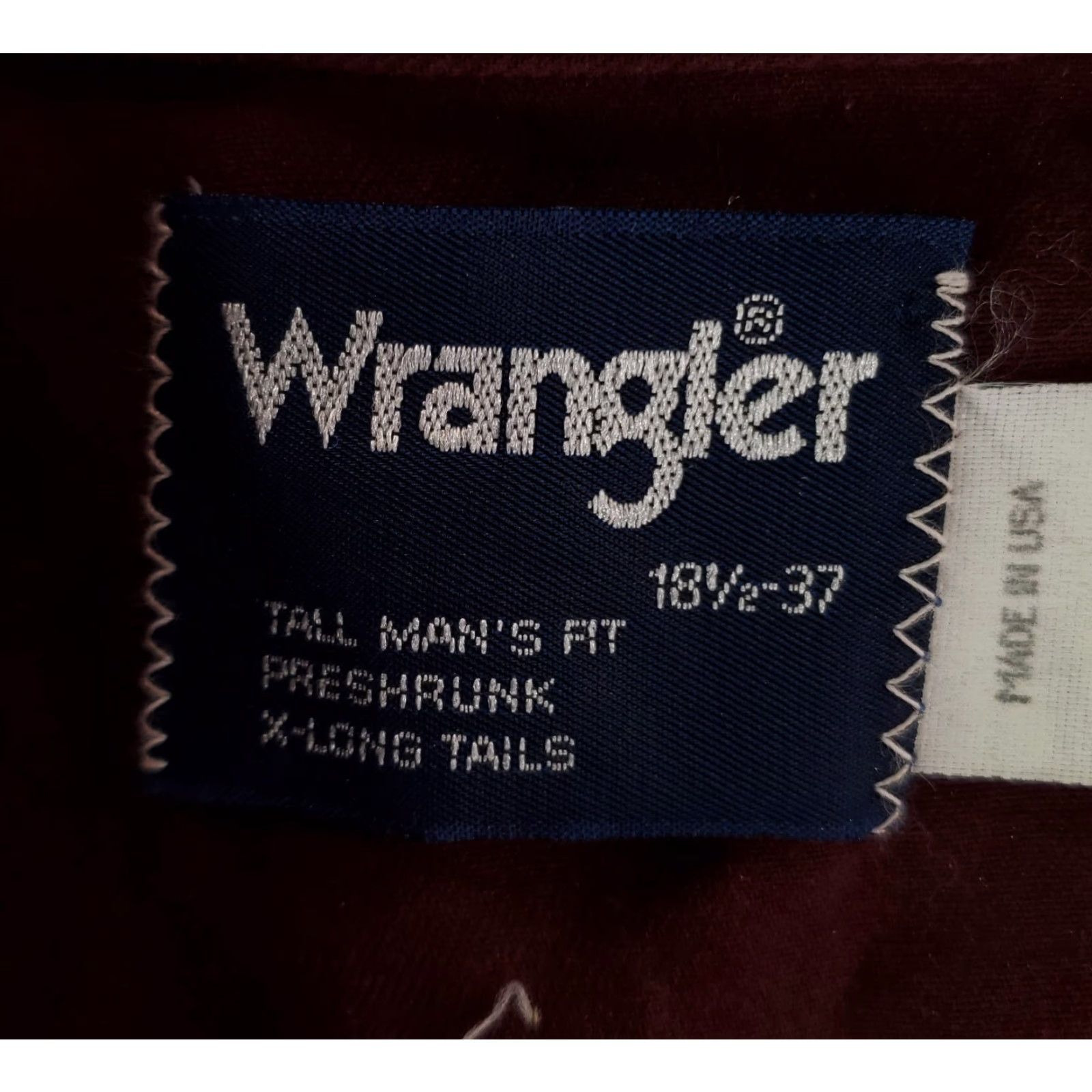 Wrangler VINTAGE Wrangler Shirt Pearl Snap Button Up Maroon Purple Made USA Mens 2XL Tall Long Sleeve Purple 2XL Mens Knights? Size US XXL / EU 58 / 5 - 2 Thumbnail