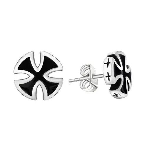 Jewelry Cross Vintage Earrings One Pairs Chrome Jewelry Size ONE SIZE - 1 Thumbnail