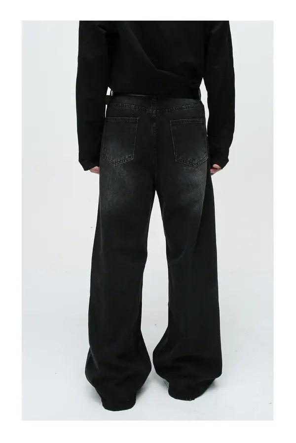 Japanese Brand Kagawa x Miho Black distressed vintage washed straight jeans Size US 32 / EU 48 - 3 Thumbnail
