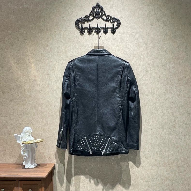 Saint Laurent Paris saint Laurent parisBlack studded jacket leather jacket 250 Size S / US 4 / IT 40 - 2 Thumbnail