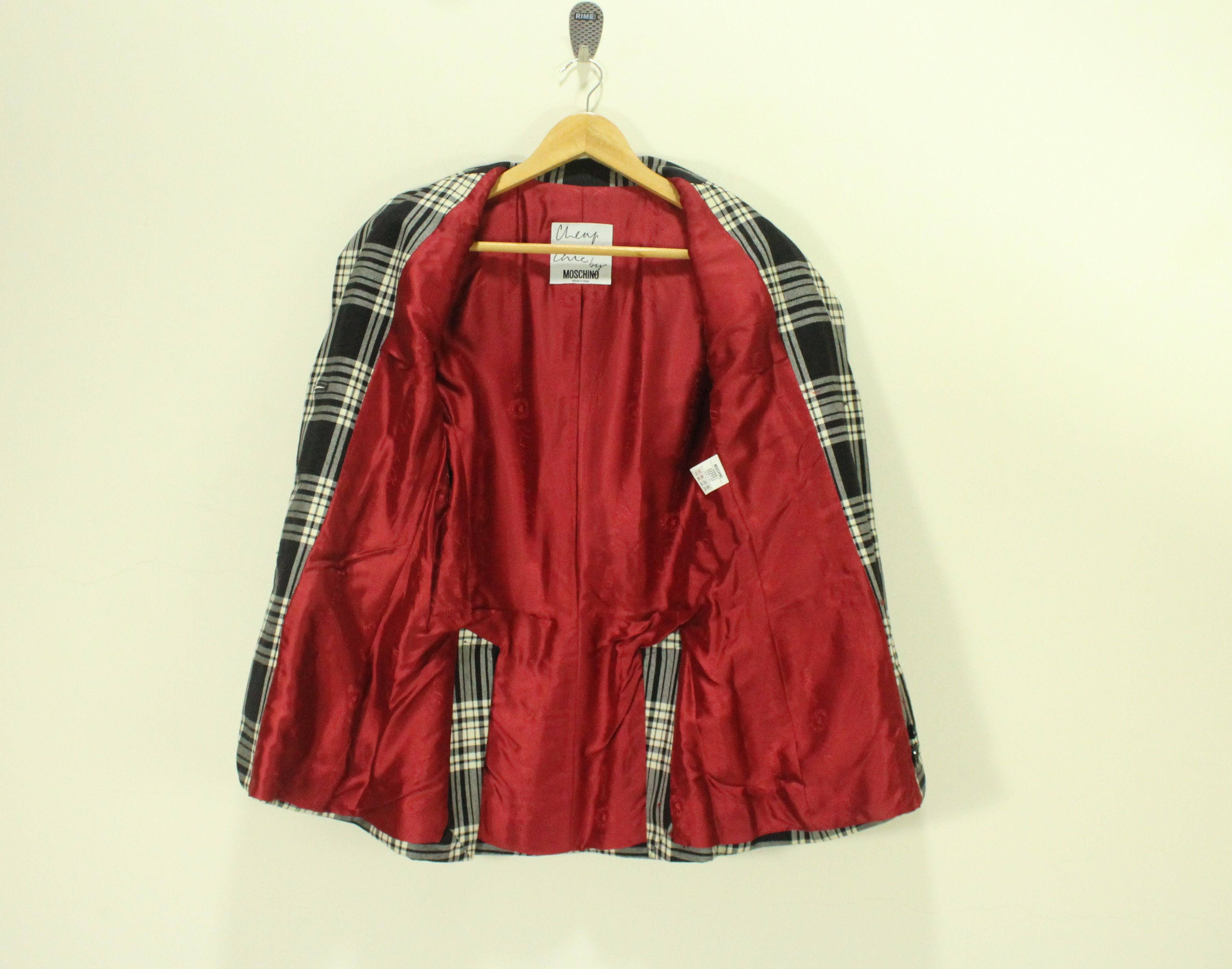 Moschino × Vintage Vintage 90s MOSCHINO CHEAP AND CHIC Jacket Tartan Love Size M / US 6-8 / IT 42-44 - 9 Thumbnail