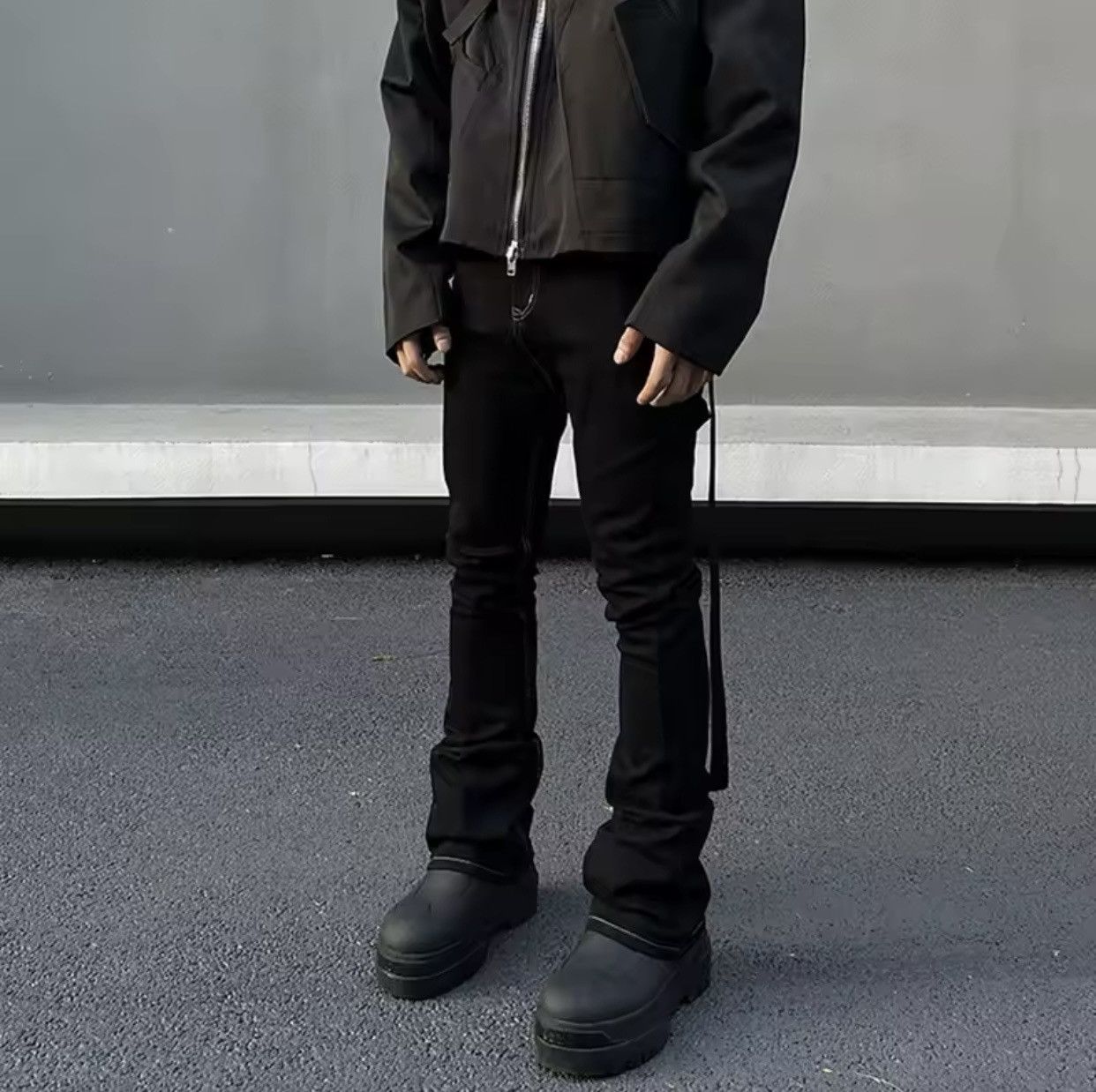 Japanese Brand × Jean Black micro flared slim fit jeans Size US 34 / EU 50 - 2 Thumbnail