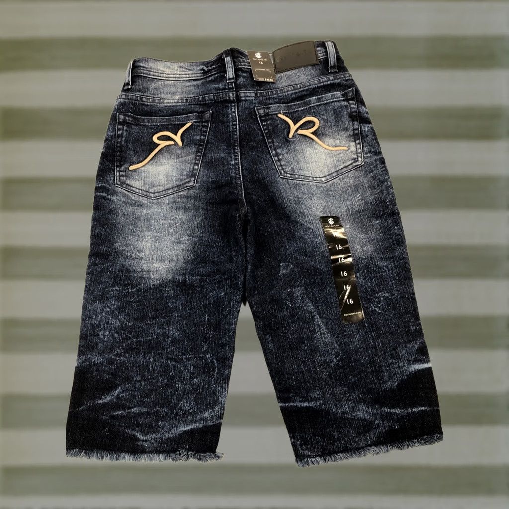 Rocawear VINTAGE Rocawear Moto Denim Jean Shorts 27x12 Blue 16 Regular Size US 34 / EU 50 - 1 Thumbnail
