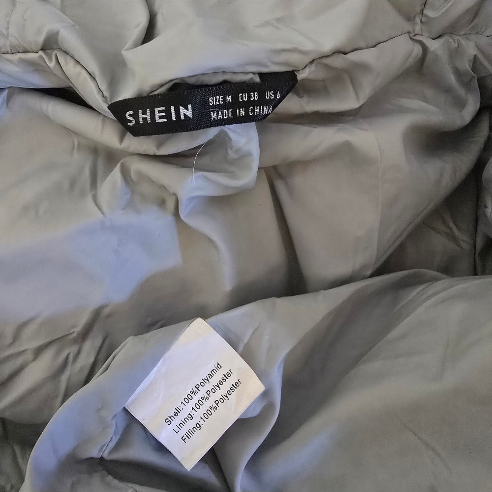 Shein Light Grey | SHEIN | Cinched Puffer Zip Up Size M / US 6-8 / IT 42-44 - 6 Thumbnail