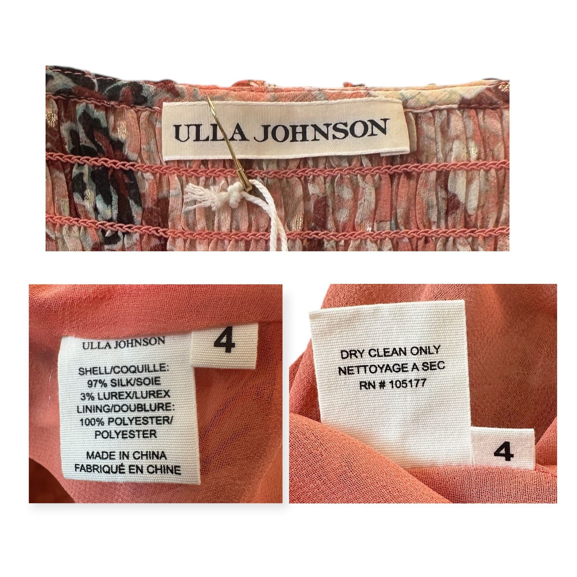 Ulla Johnson ULLA JOHNSON Silk Tamara Dress In Coral, Size 4, Nwt Size S / US 4 / IT 40 - 3 Thumbnail
