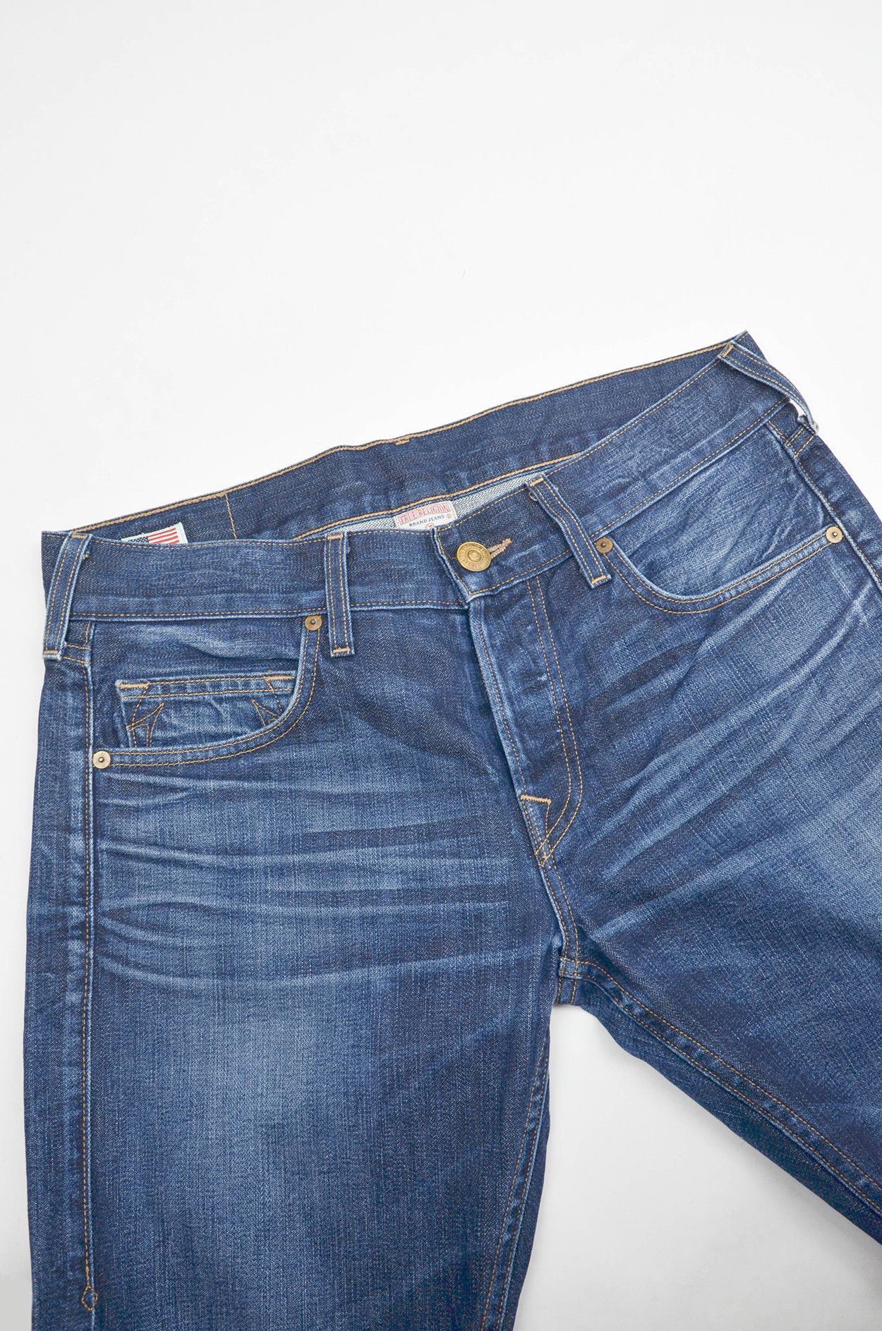 True Religion True Religion Rocco Made in USA Blue Denim Jeans - Size 33 Size US 33 - 3 Thumbnail