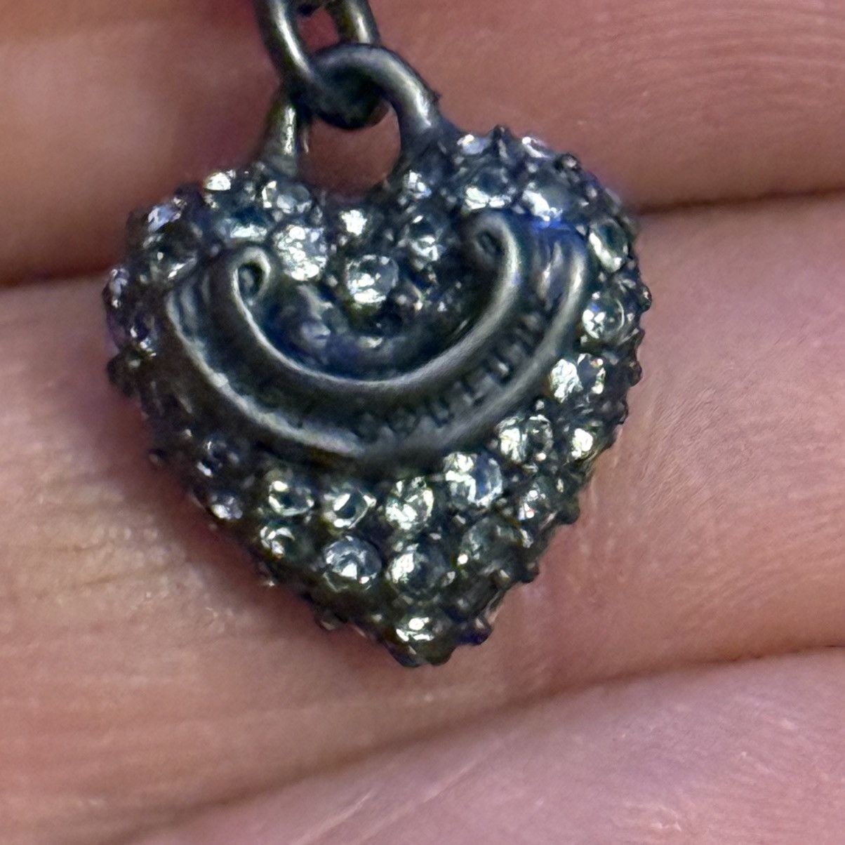 Juicy Couture Vintage Juicy Couture dark silver pave heart pendant necklac Size ONE SIZE - 3 Thumbnail