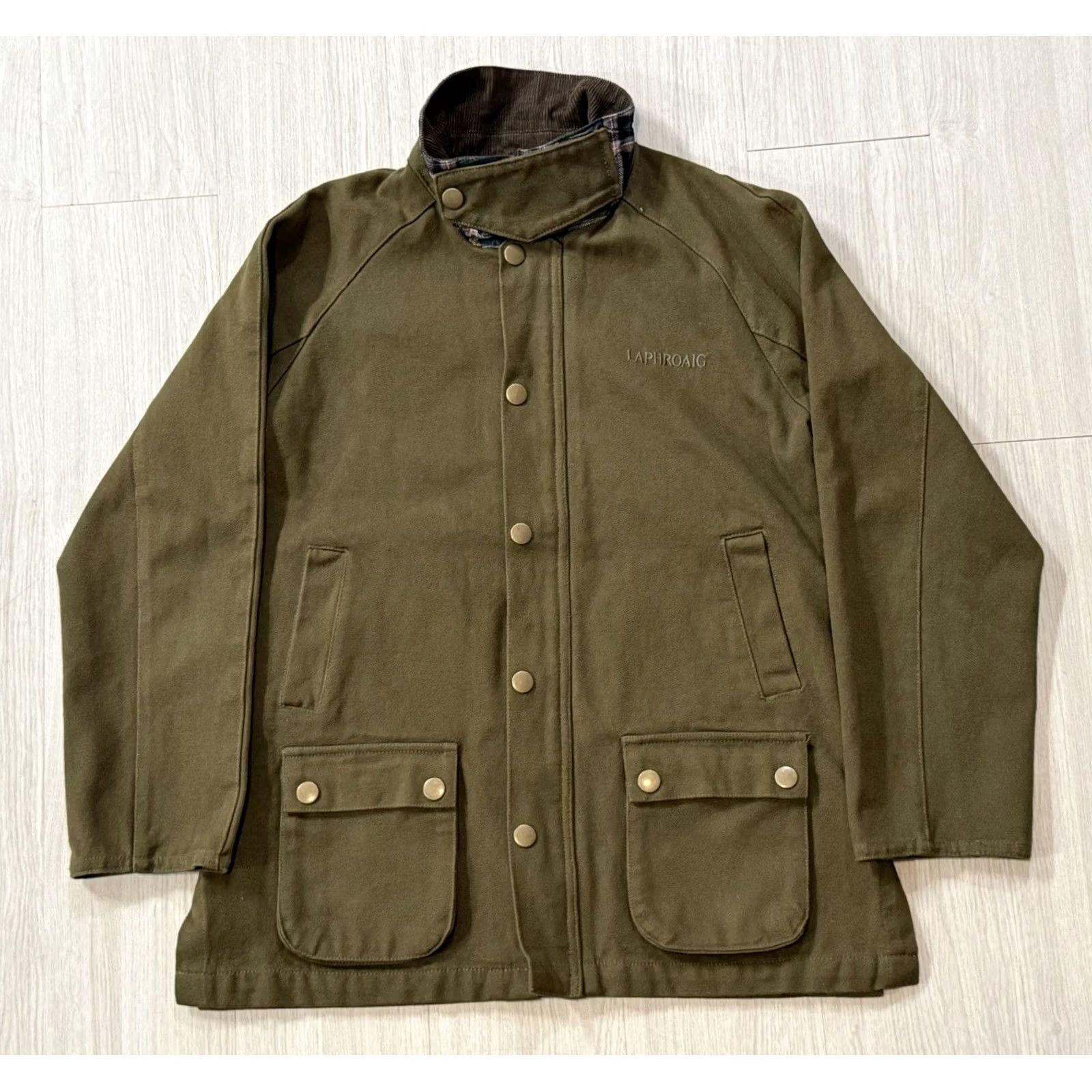 Vintage VINTAGE Laphroaig Jacket Coat Workwear Small Green Bomber Men Regular Size S Zip Button Snap Pockets Lined All Seasons Embroidered Logo Size US S / EU 44-46 / 1 - 3 Thumbnail