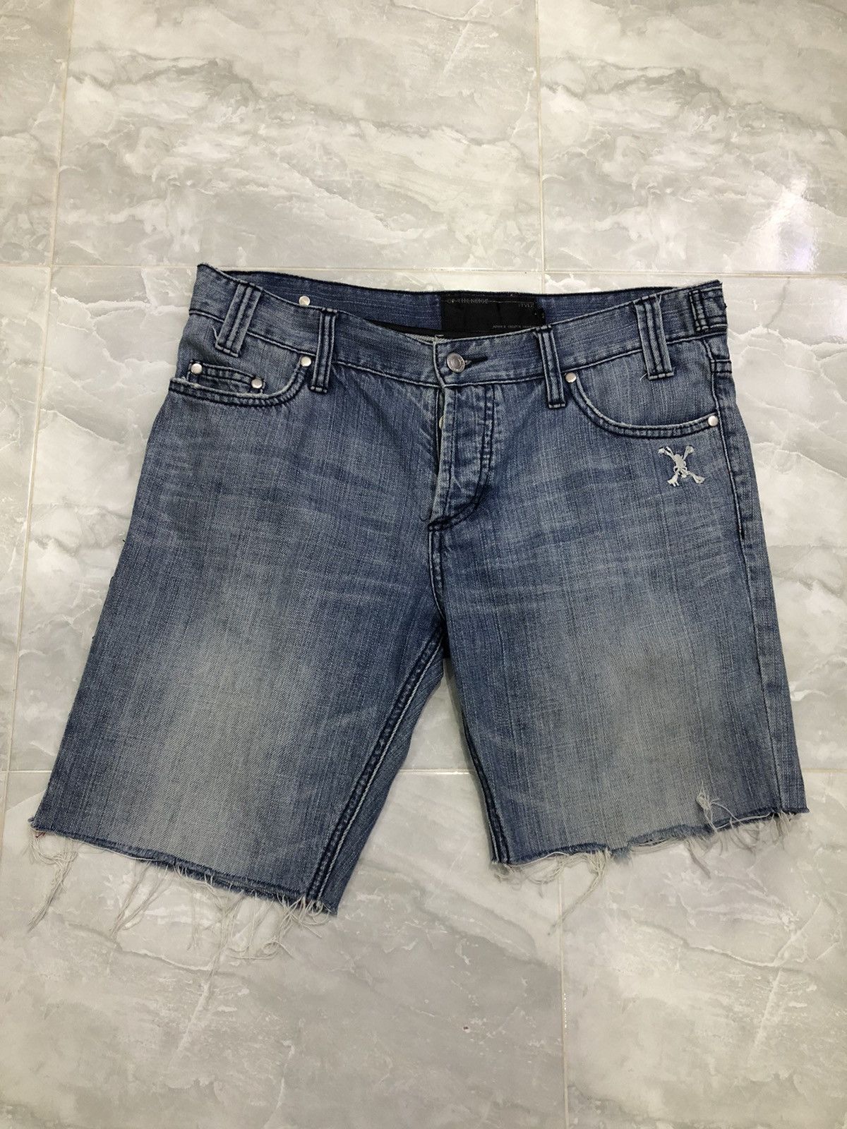 Japanese Brand Of The Neige Style Distressed Denim Shorts Size US 32 / EU 48 - 1 Thumbnail