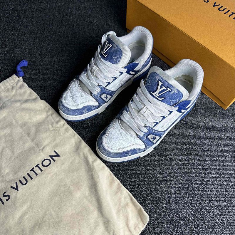 Louis Vuitton Louis Vuitton Trainer Denim Low-Top Sneakers Size US 8 / IT 38 - 1 Thumbnail