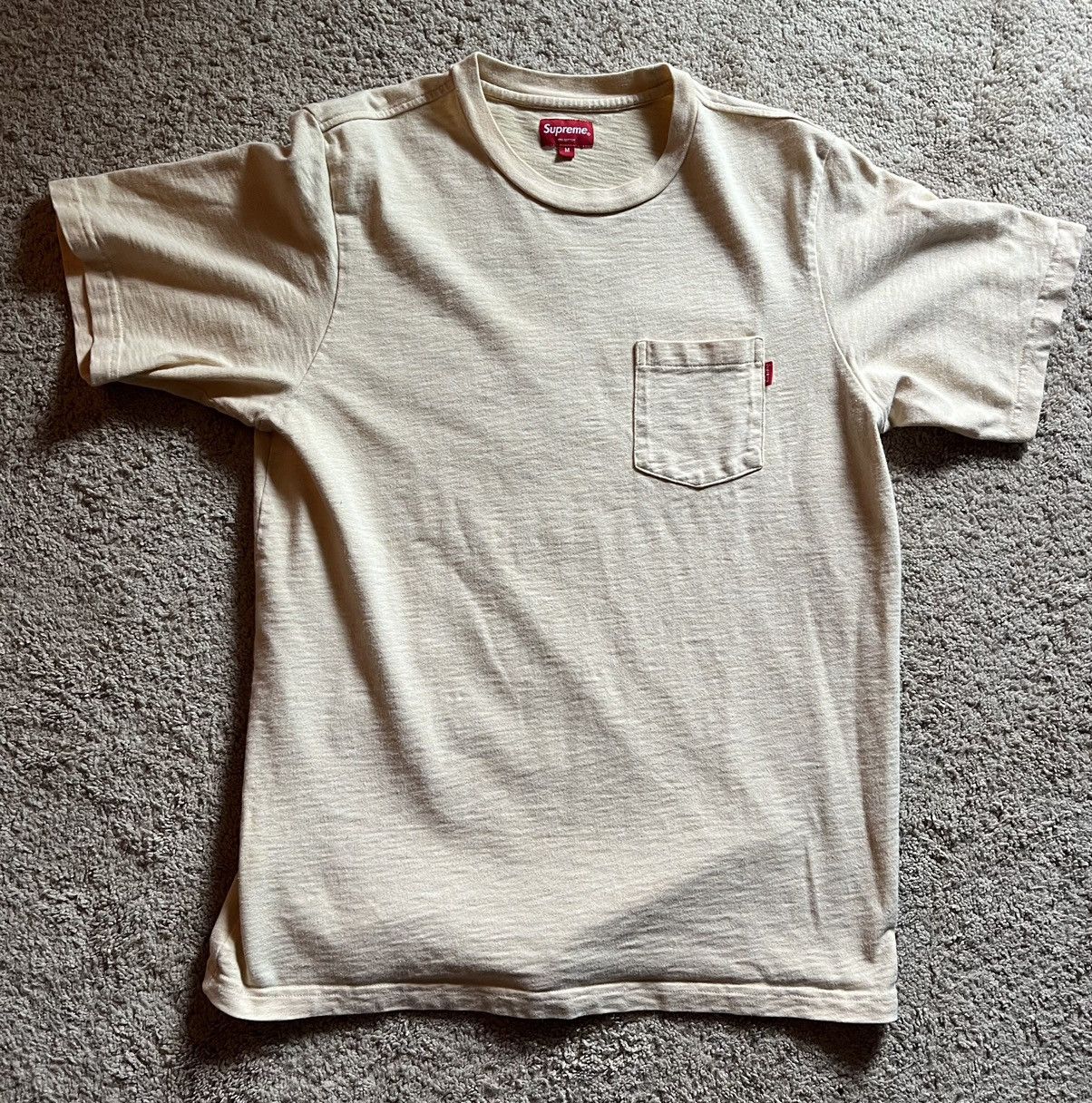 Supreme Supreme S/S Pocket Tee Light Yellow Size US M / EU 48-50 / 2 - 1 Thumbnail