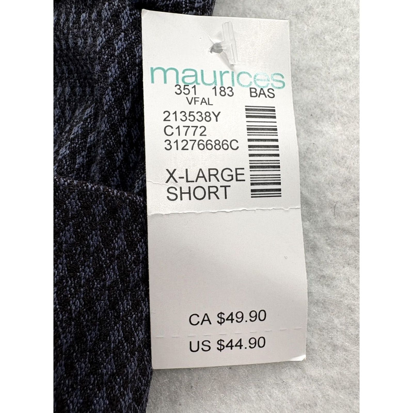 Vintage Maurices Boot Cut Bengaline Pants Womens XL Short Blue Geometric Stretch NWT Size 40" / US 18 - 6 Thumbnail