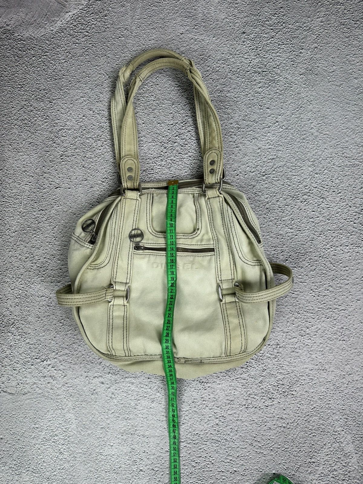 Diesel Diesel Round Canvas Tote “Still Brave” Y2K Bag Faded Japan Size ONE SIZE - 17 Thumbnail