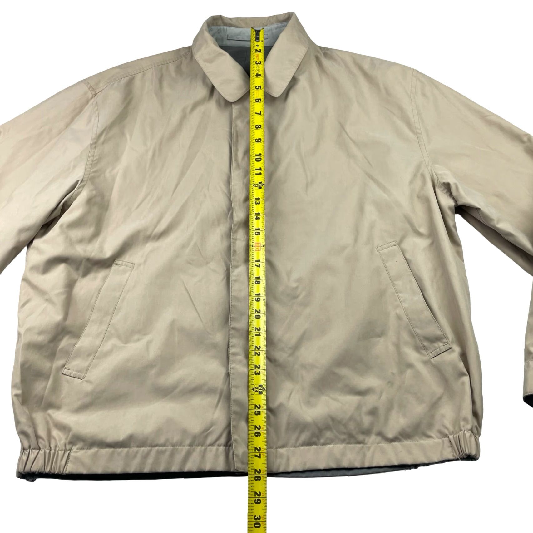 Jos. A. Bank Jos. A. Bank Men's Reversible Windbreaker Bomber Jacket Tan/Gray Full Zip XL Size US XL / EU 56 / 4 - 7 Thumbnail