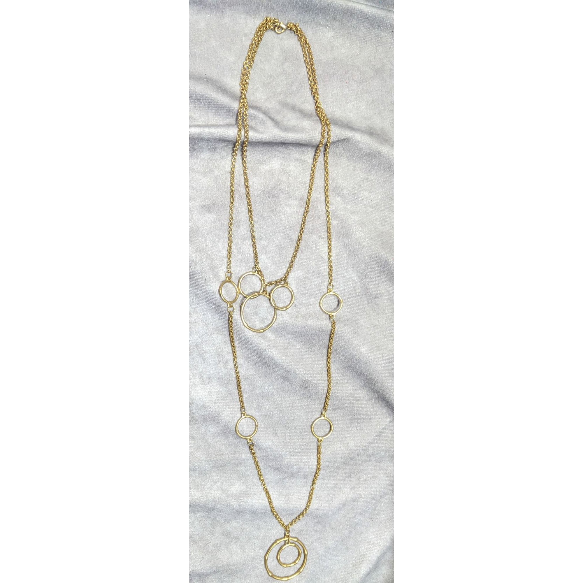 Other Layered Geometric Ring And Chain Gold Tone Necklace Size ONE SIZE - 6 Thumbnail