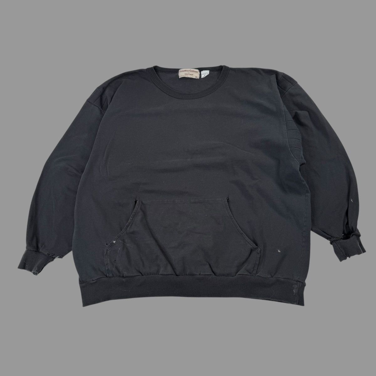 Vintage Vintage 1990s black blank long sleeve Size US XL / EU 56 / 4 - 1 Thumbnail