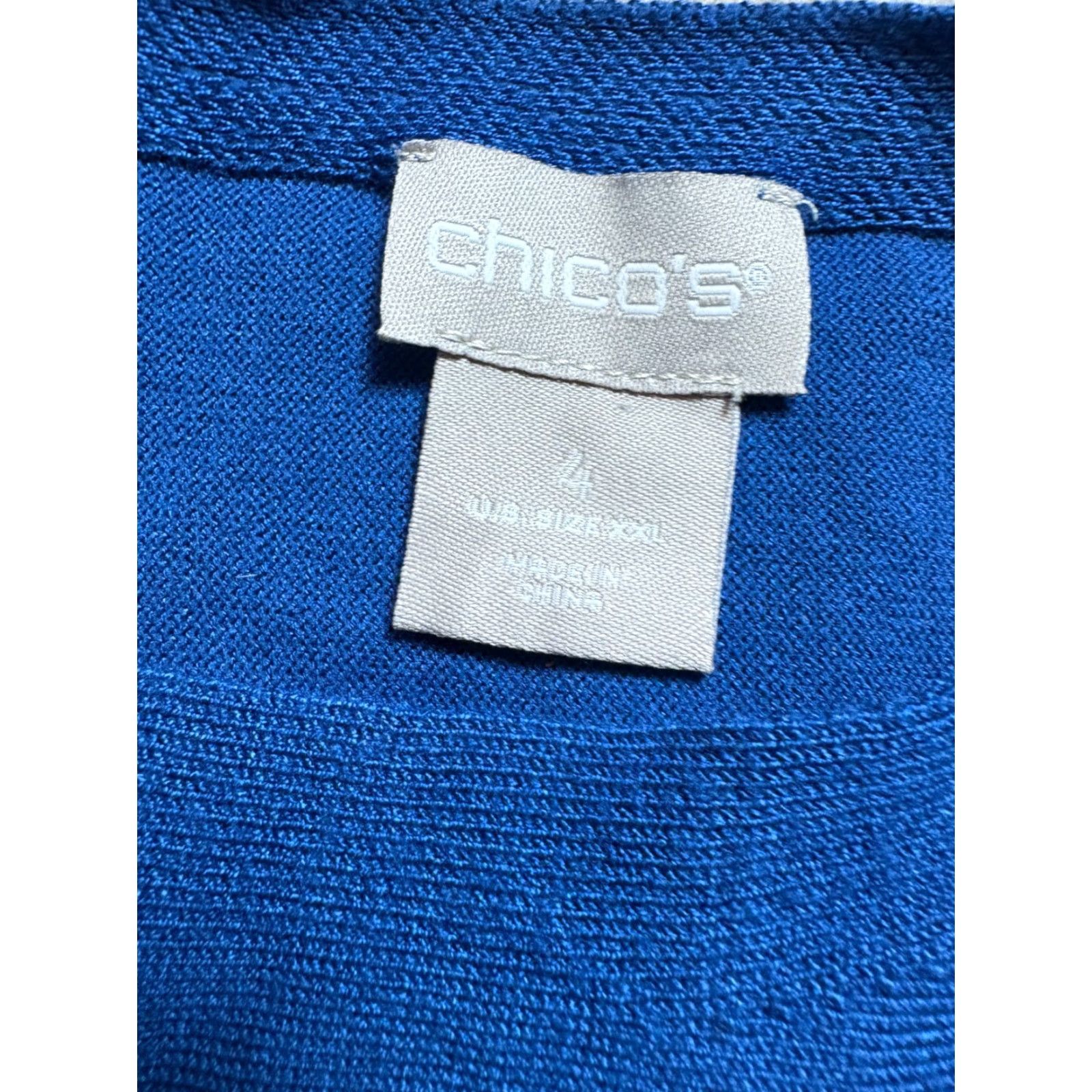 Vintage Chicos Blouse Womens Size 4 XXL Top Blue Long Sleeve Rayon Polyester Shirt Shirt Blouse Women Regular Blue Long Sleeve Rayon Polyester Chico's Size S / US 4 / IT 40 - 4 Thumbnail