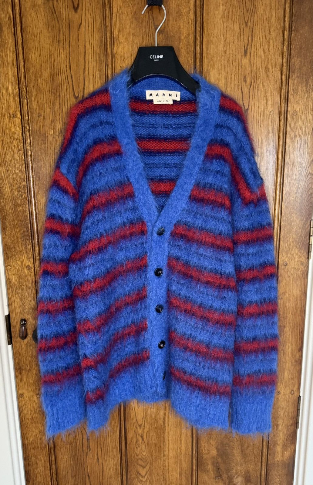Marni FW19 Marni most wanted blue red cardigan Harry Styles M XL Size US M / EU 48-50 / 2 - 1 Thumbnail