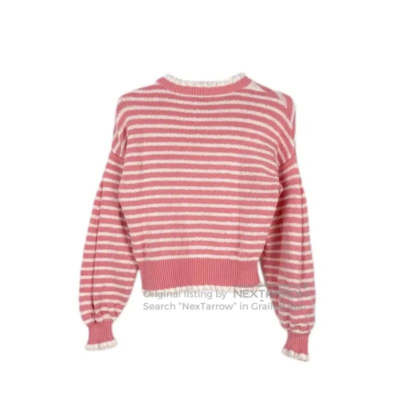 Chanel Chanel White and pink striped cashmere knitted sweater Size XS / US 0-2 / IT 36-38 - 2 Thumbnail