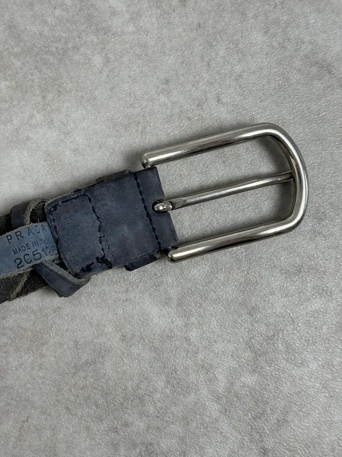 Prada Prada Navy Leather Woven Belt Size ONE SIZE - 5 Thumbnail