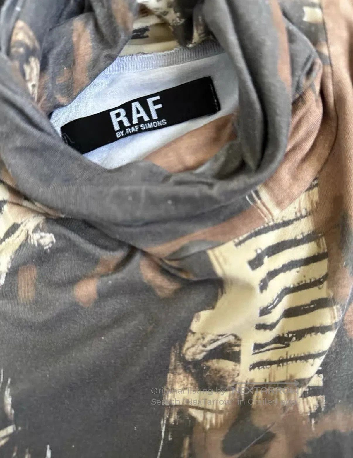 Raf Simons Brown Printed Turtleneck Long Sleeve Top. Size US S / EU 44-46 / 1 - 4 Thumbnail