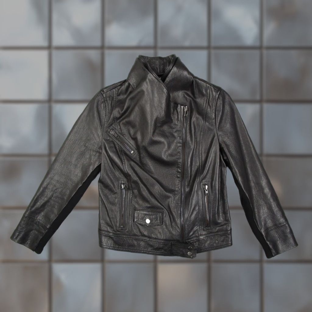 Vince Vince Jacket Womens M Black Lamb Leather Moto Asymmetrical Zip Biker Jacket Size M / US 6-8 / IT 42-44 - 1 Thumbnail
