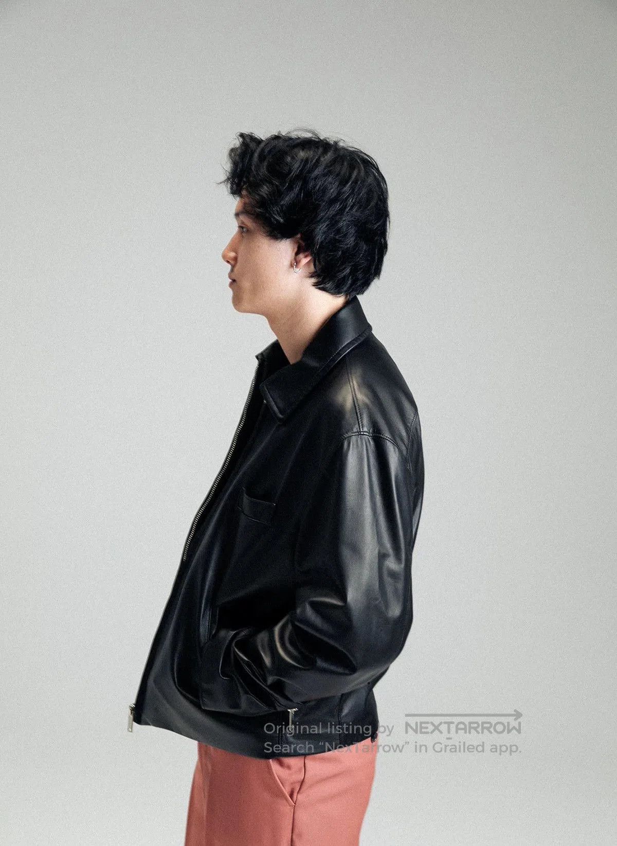 Second/Layer black calf leather rider jacket. Size US L / EU 52-54 / 3 - 8 Thumbnail