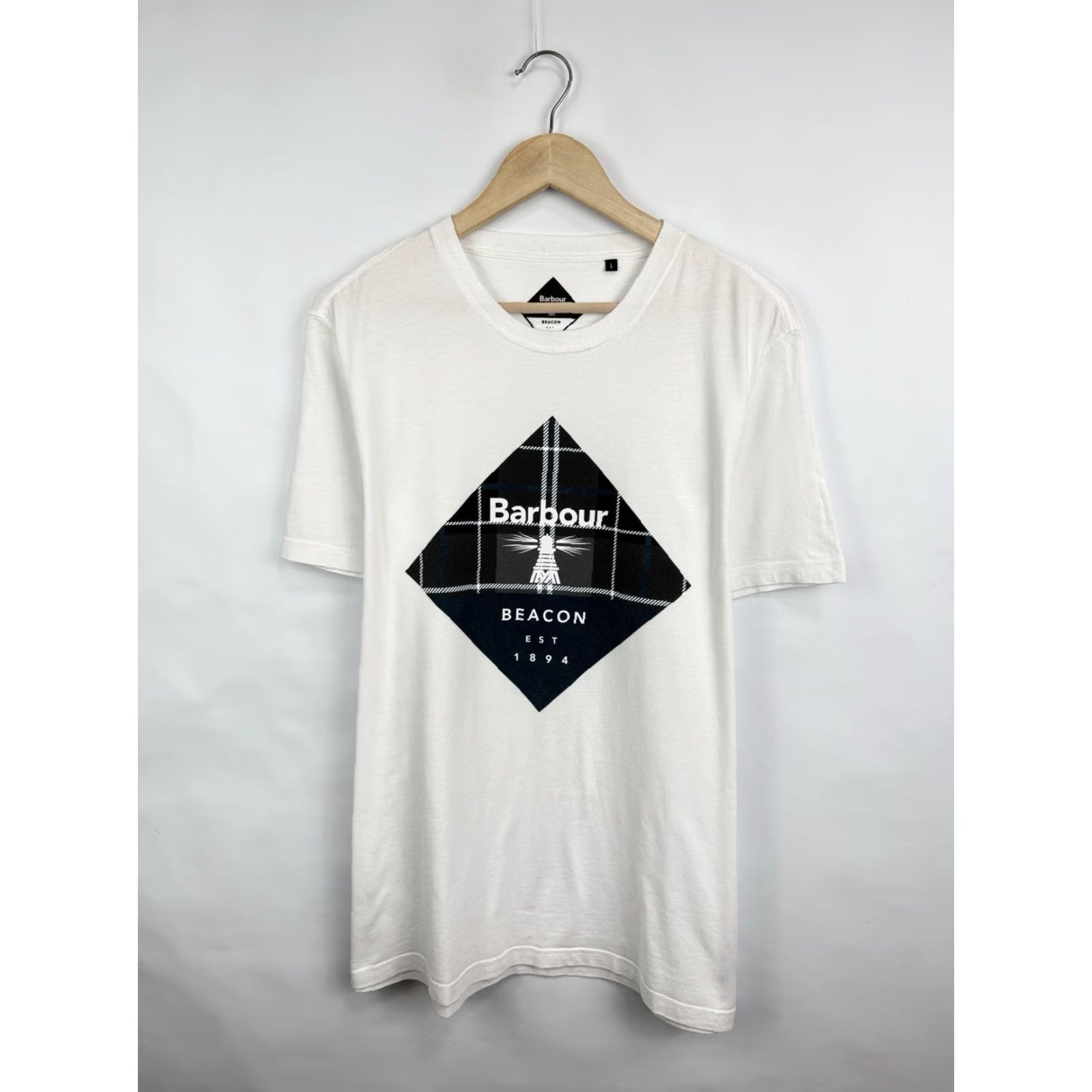 Barbour Barbour Beacon Classic T-Shirt Retro Hype Y2K White L Mens PMID Size US L / EU 52-54 / 3 - 2 Thumbnail
