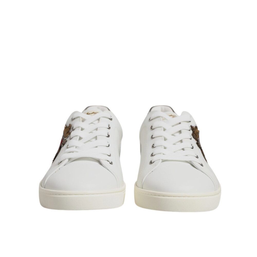 Dolce & Gabbana Dolce & Gabbana White Leather Heart Embellished Sneakers Sho Size US 8 / EU 41 - 2 Thumbnail