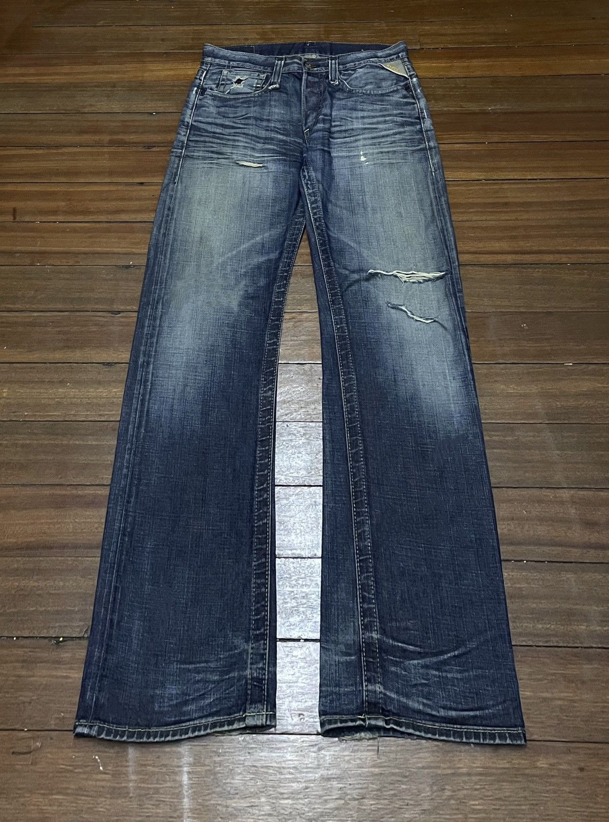 Replay Rare Design Vintage Brand Replay Distressed Jeans 1990s Size US 33 - 1 Thumbnail