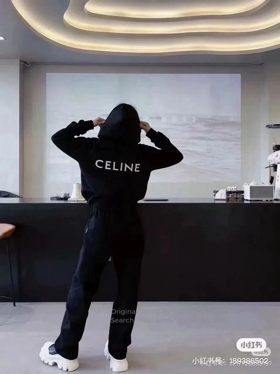 Celine Celine Large Back Logo Black Hoodie. Size US M / EU 48-50 / 2 - 6 Thumbnail