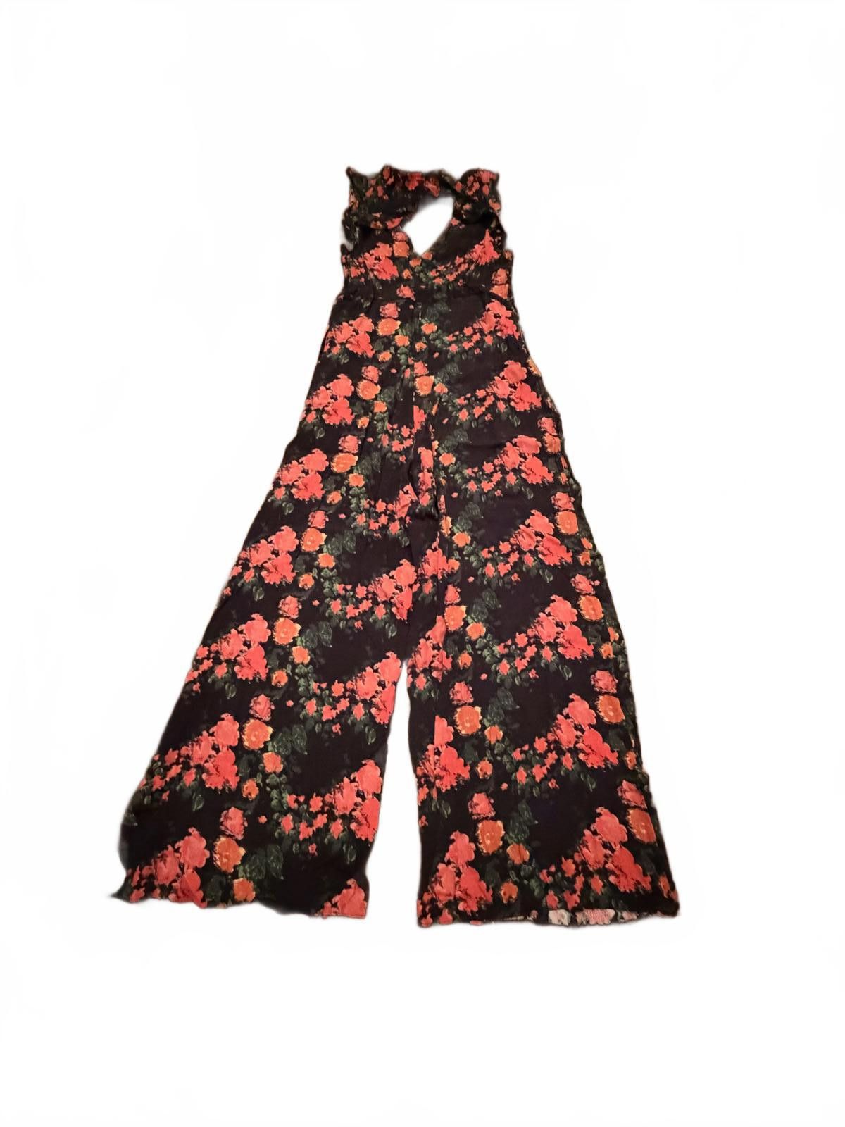 Other Plenty by Tracy Reese Laurette Floral Jumpsuit Black Pink XX Size 28" / US 6 / IT 42 - 5 Thumbnail