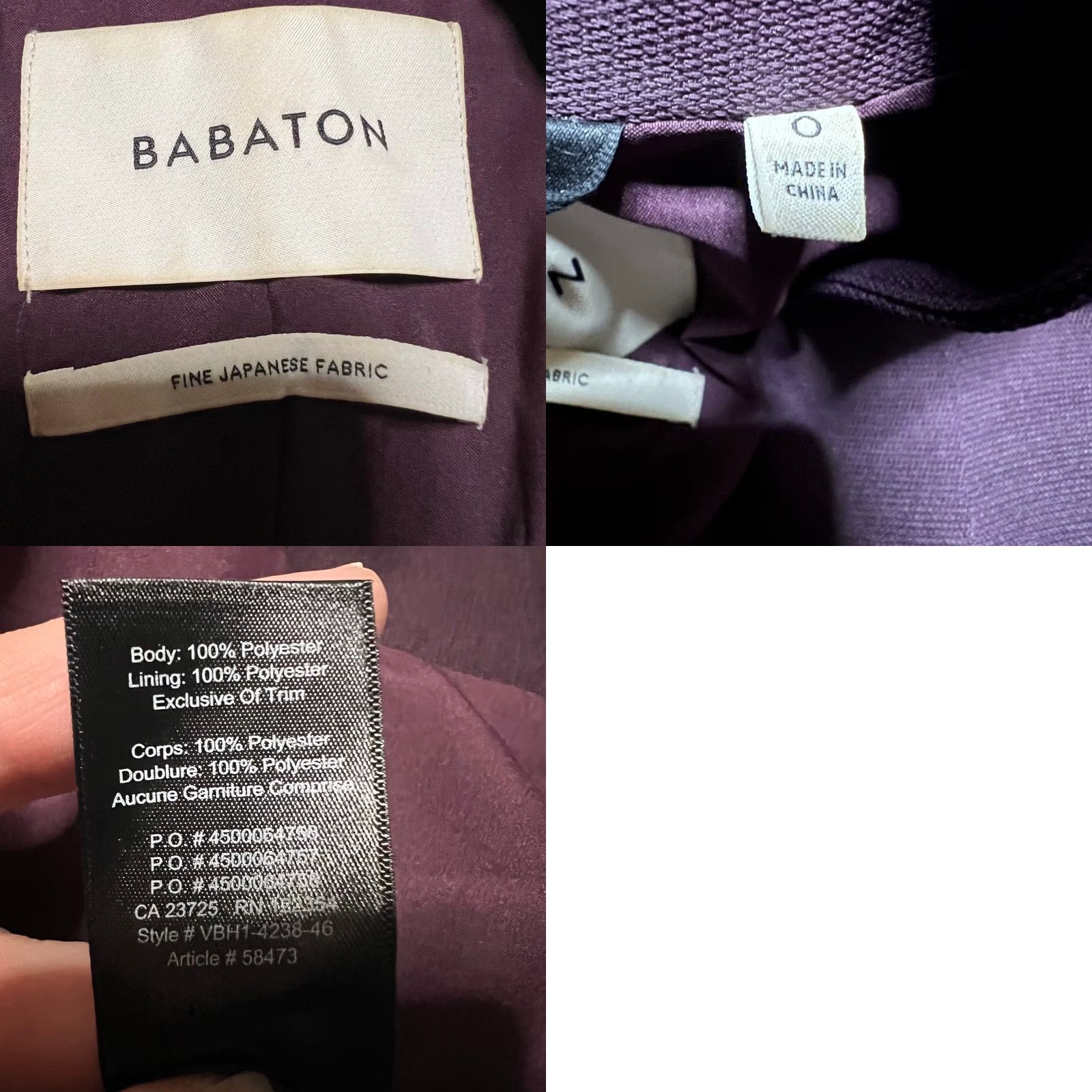 Vintage Babaton Blazer Womens Coat 0 Regular Red Javanese Maroon Quiet Luxury Minimal flaw Women Size XS / US 0-2 / IT 36-38 - 8 Thumbnail