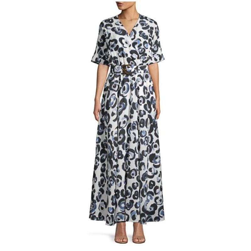 Other Lafayette 148 New York Silk Blue Leopard Belted Dress XS Size XS / US 0-2 / IT 36-38 - 8 Thumbnail