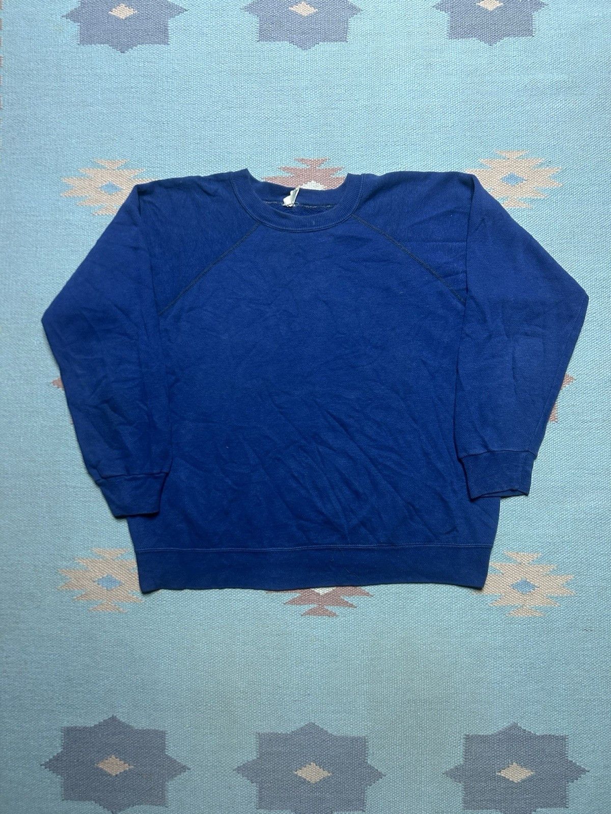 Vintage Vtg 70s crewneck sweatshirt JCPenney navy blue raglan large Size US L / EU 52-54 / 3 - 1 Thumbnail