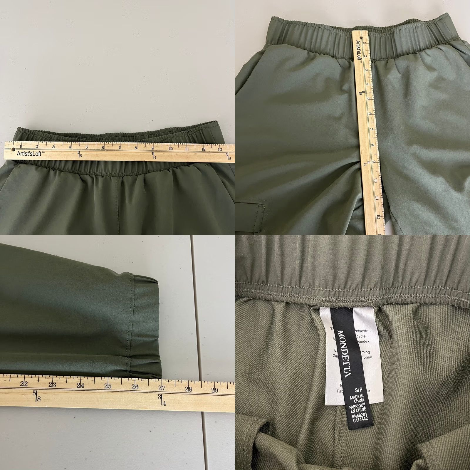 Olive Mondetta Womens Jogger Pants Green Size S Cargo Elastic Waist Active Size 28" / US 6 / IT 42 - 8 Thumbnail