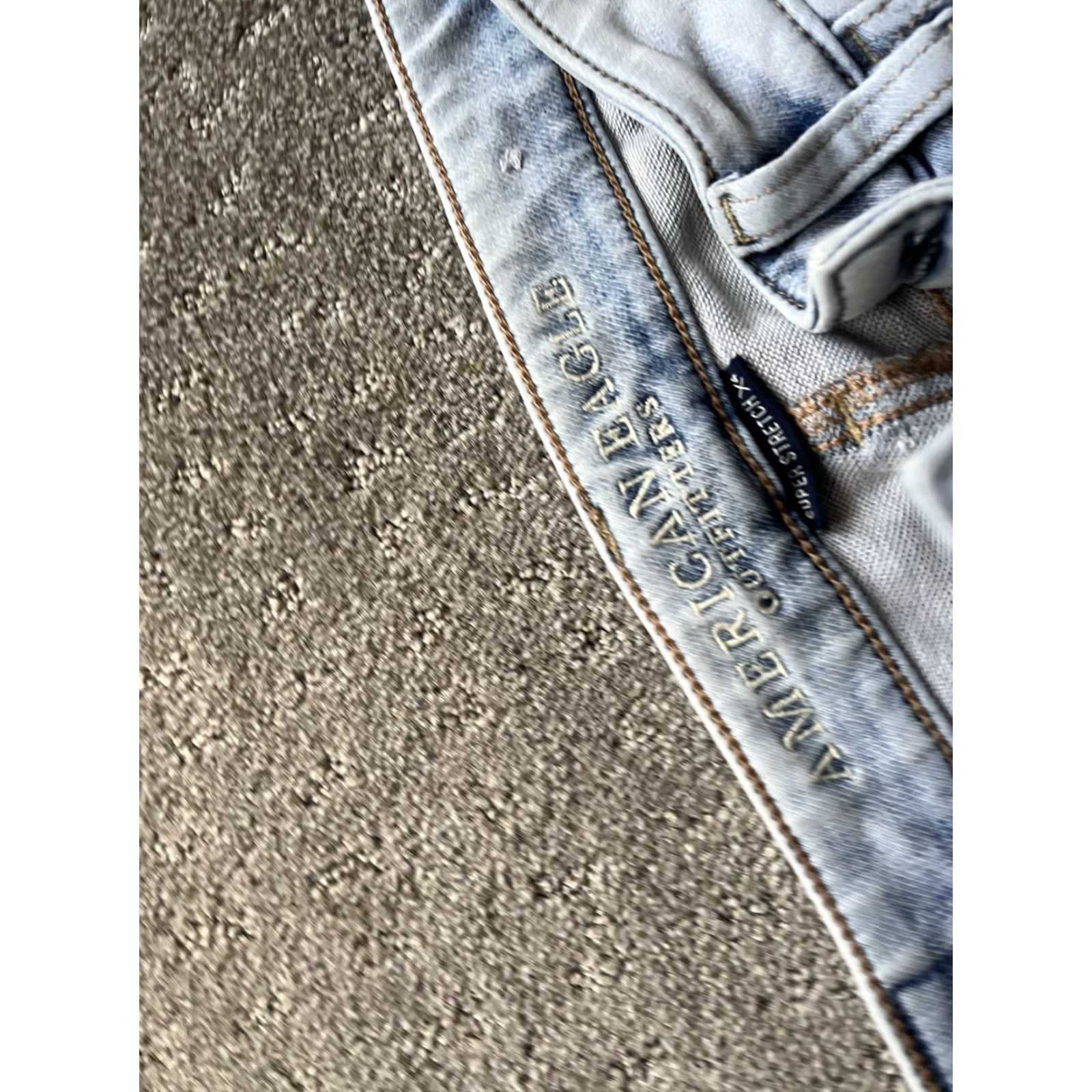 American Eagle Outfitters American Eagle Blue Super Stretch X4 Hi-Rise Jegging Pants 0 Wash Distress Women Jeans Size 25" / US 0 / IT 36 - 5 Thumbnail