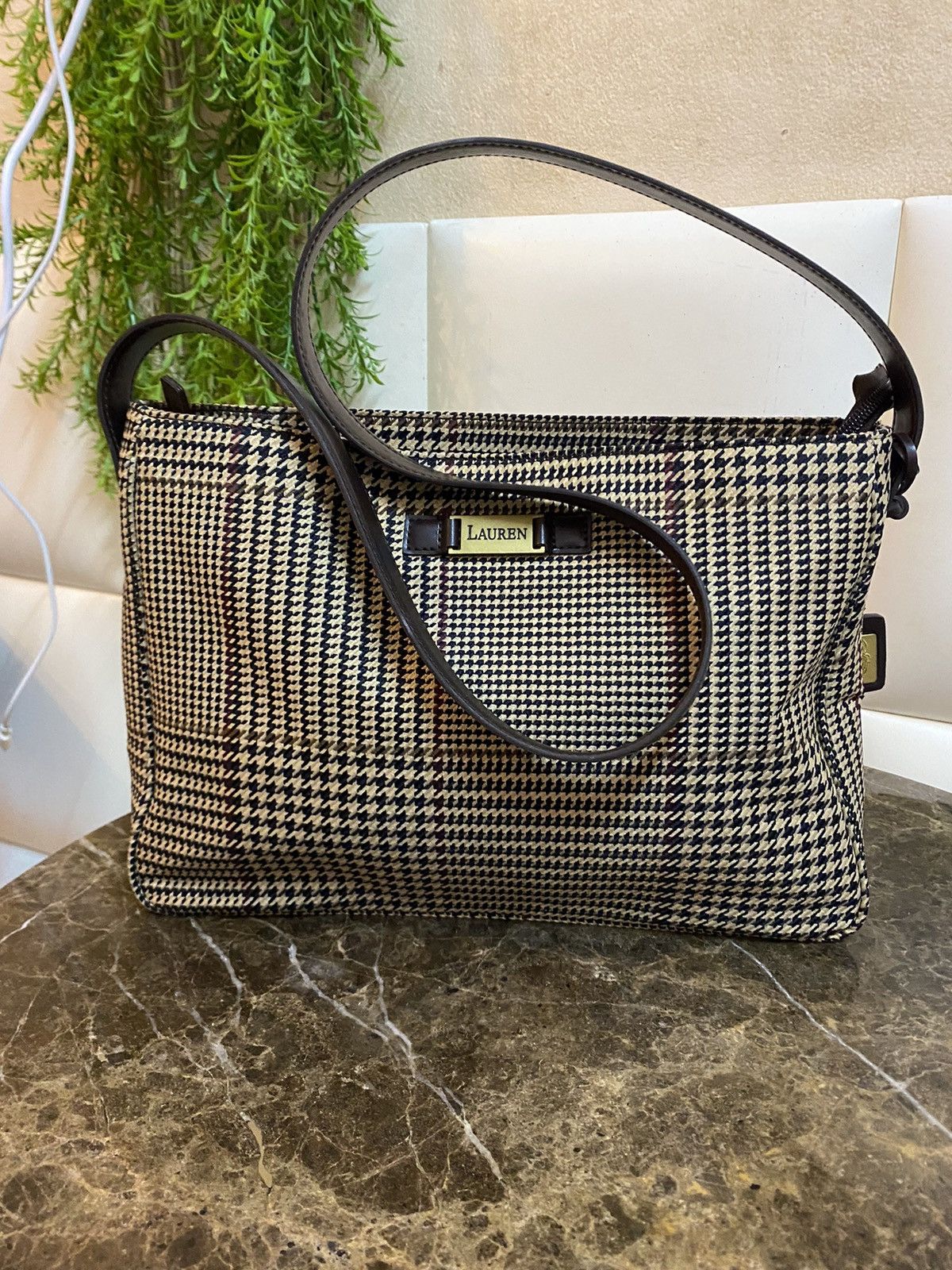 Lauren Ralph Lauren VINTAGE RL RALPH LAUREN HOUNDSTOOTH DESIGN SHOULDER BAG Size ONE SIZE - 1 Thumbnail