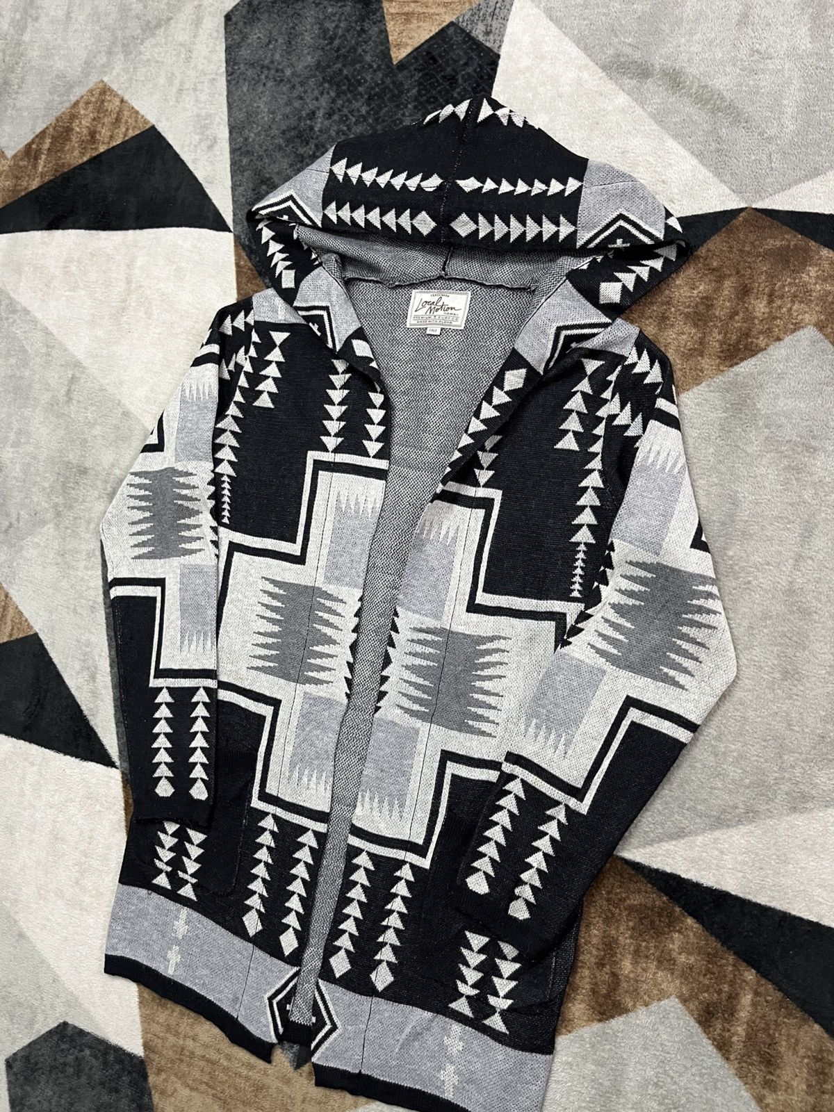 Native Vintage Local Motion Navajo Aztec Alpaca Wool Parka Hoodie Size US L / EU 52-54 / 3 - 6 Thumbnail