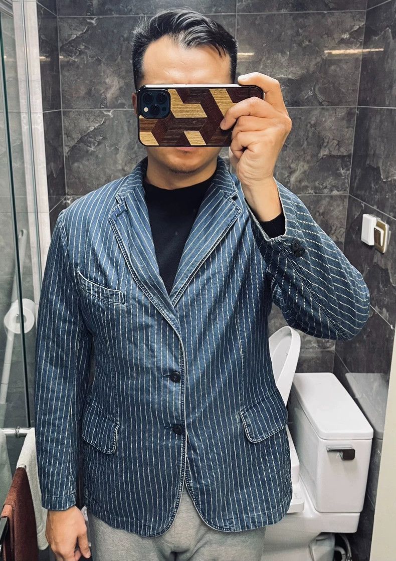 RRL Ralph Lauren RRL Ralph Lauren Vertical striped blue dyed indigo retro A Size US L / EU 52-54 / 3 - 1 Thumbnail