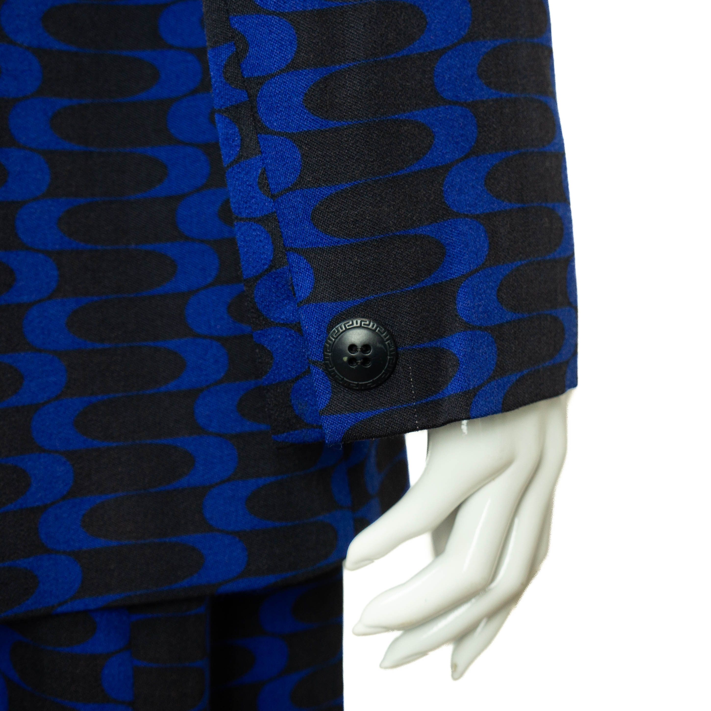 Versace × Versace Jeans Couture × Vintage VERSACE Jeans Couture Abstract Blue Skirt Suit Vintage 00s Size S / US 4 / IT 40 - 6 Thumbnail