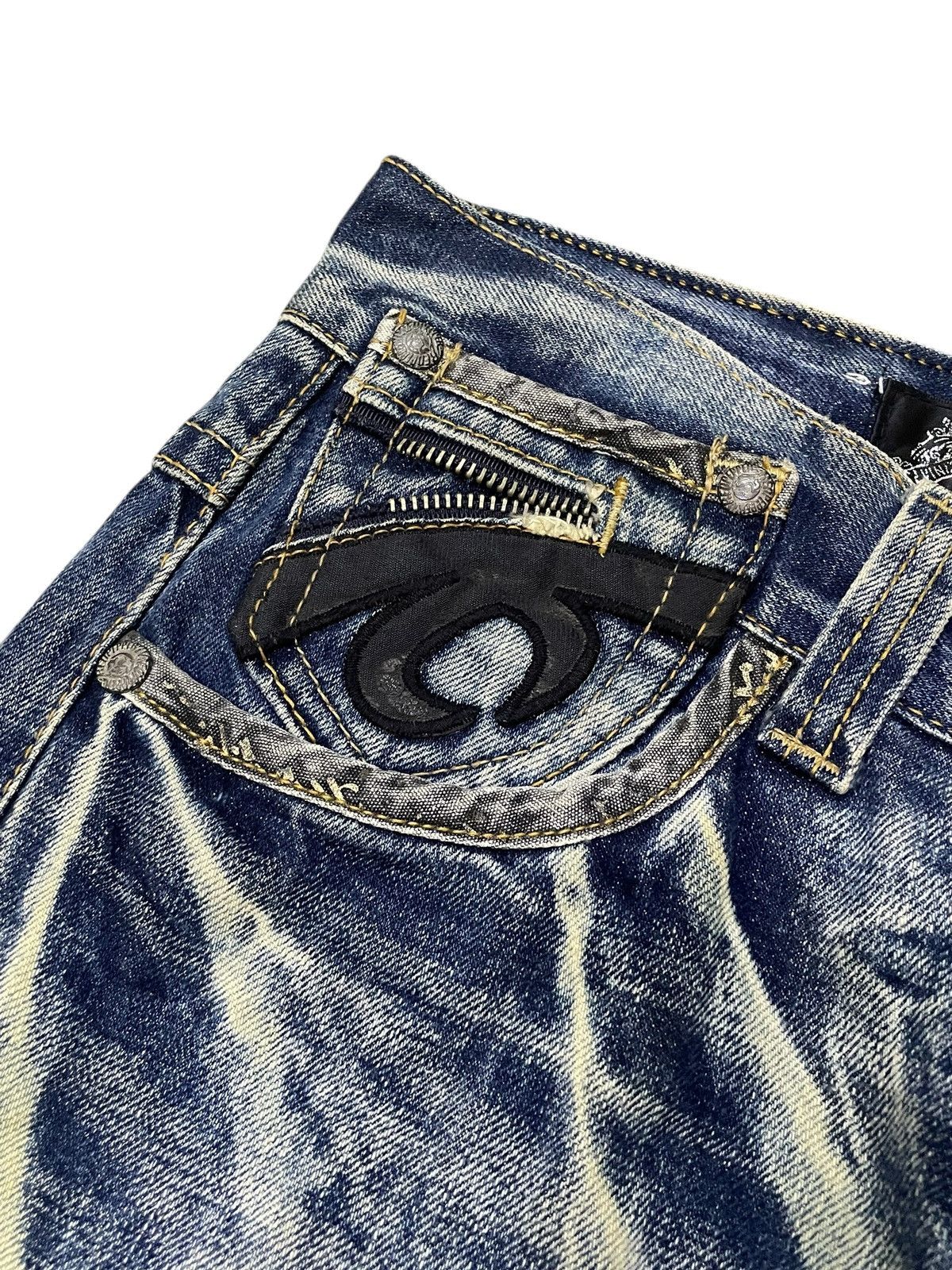 If Six Was Nine × LOWBOX × Le Grande Bleu (L.G.B.) Red Papper Japan Feather Wings Embellish Shatter Glass Jeans Size US 30 / EU 46 - 11 Thumbnail