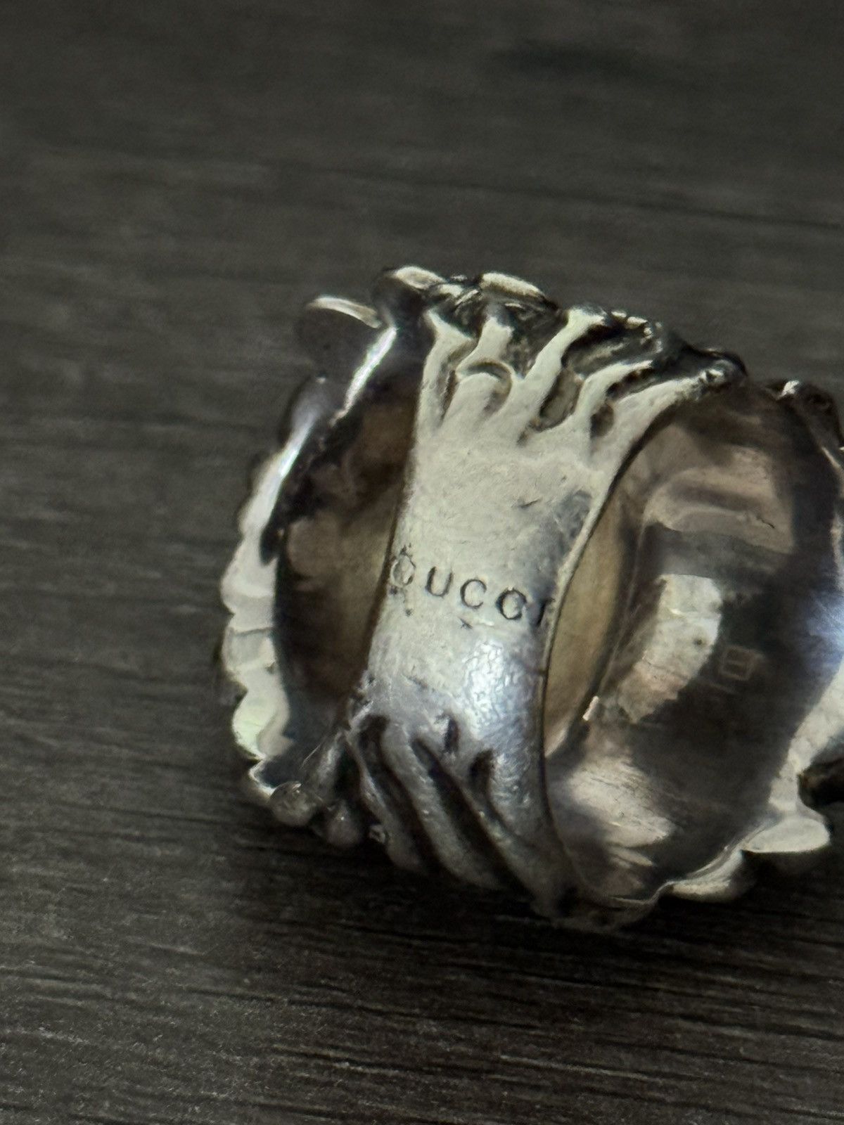 Gucci Gucci Silver Gemstone Lion Ring Size ONE SIZE - 4 Thumbnail