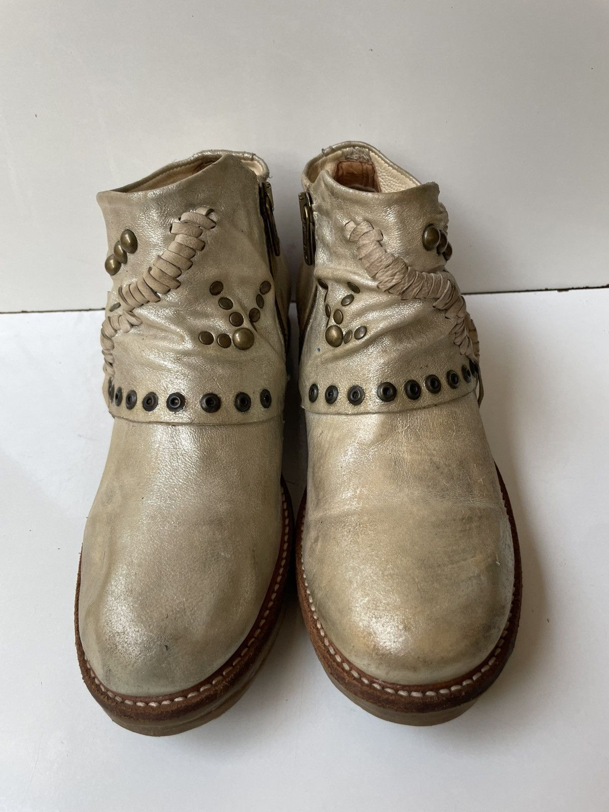 A.S.98 A.S.98 Leather Biker Ankle Boots EUR 37 US 6.5-7 / UK 4 Size US 6.5 / IT 36.5 - 5 Thumbnail