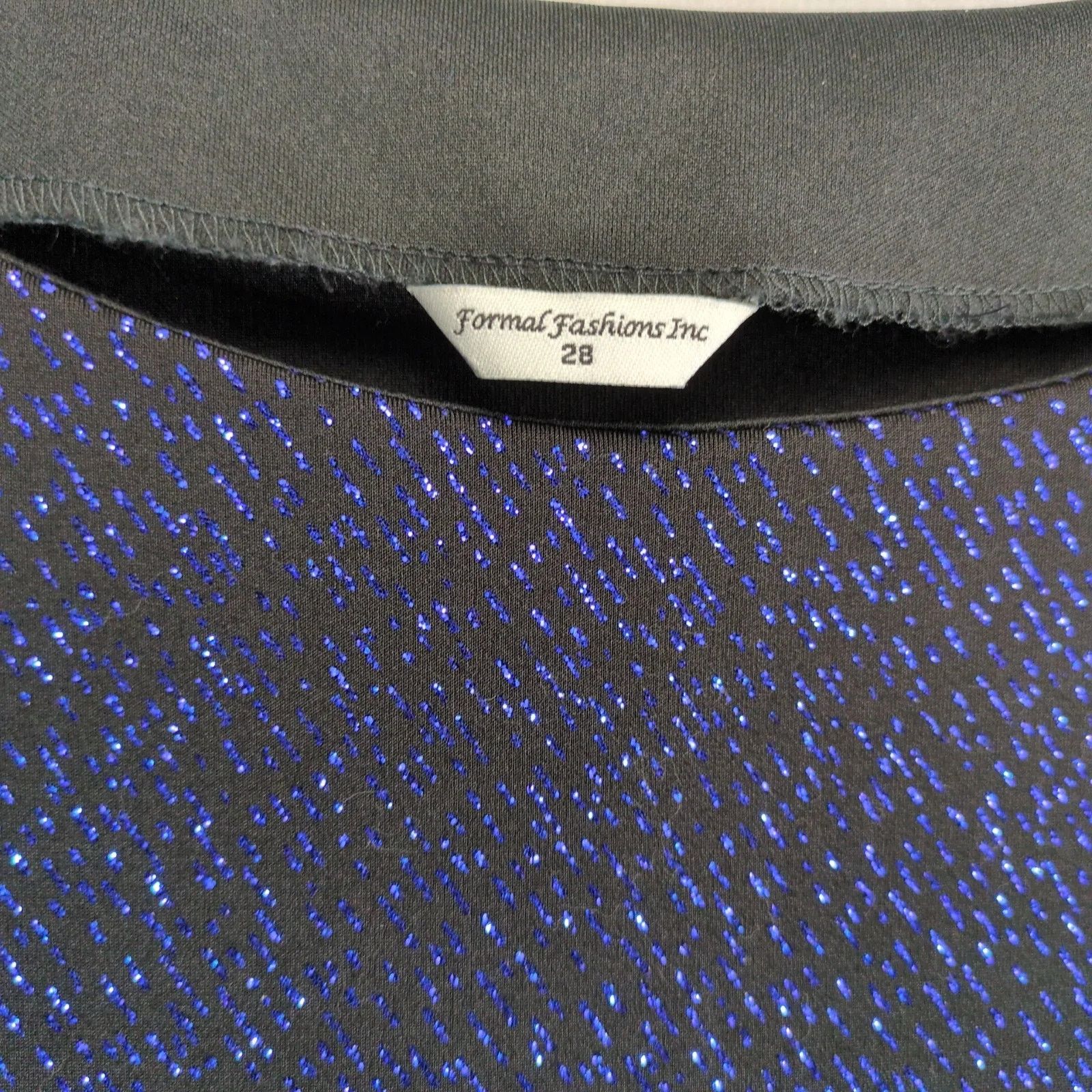Other Formal Fashions 3X Black Navy Glitter Knit Blouse Top Stage Size 3XL / US 20-22 - 3 Thumbnail