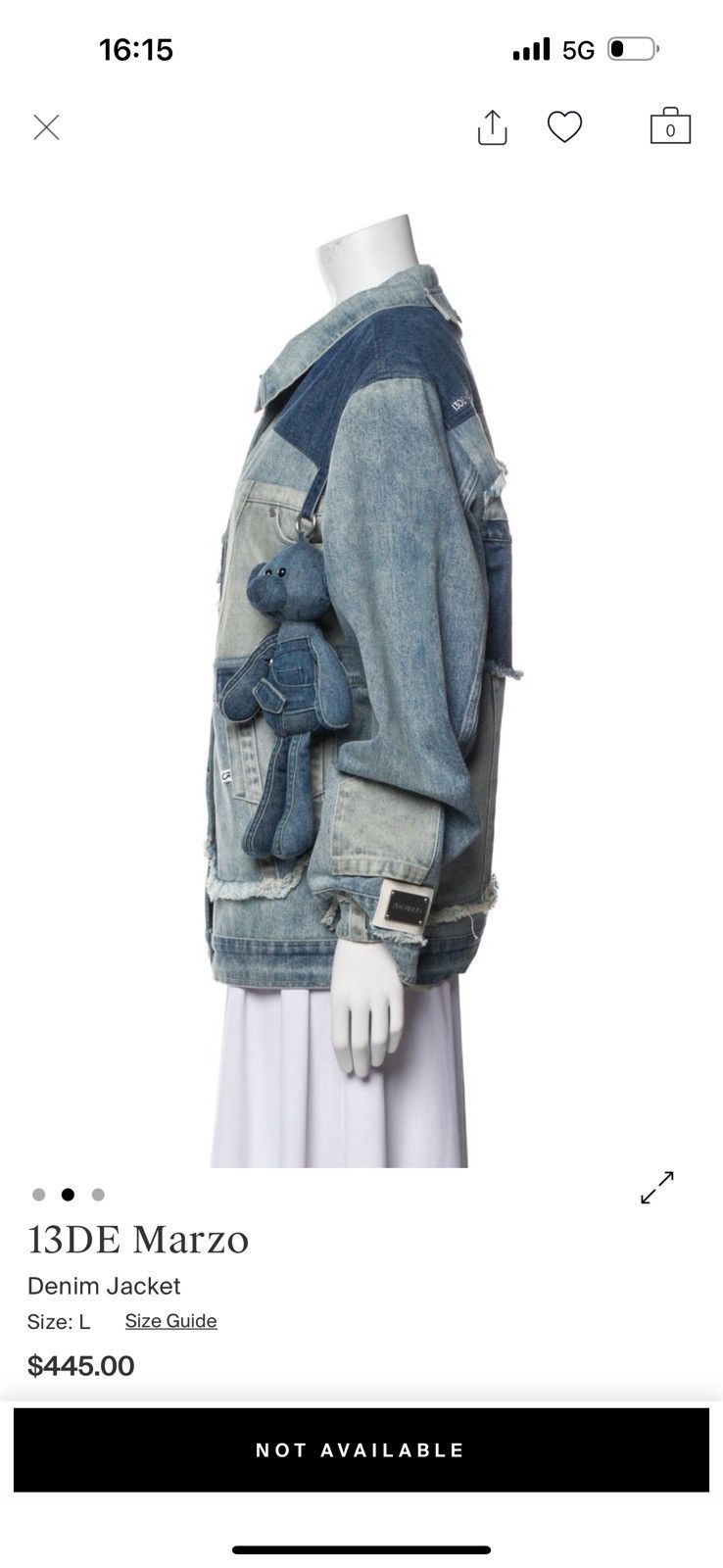 13DE MARZO 13De Marzo Denim Jacket Size L / US 10 / IT 46 - 2 Thumbnail