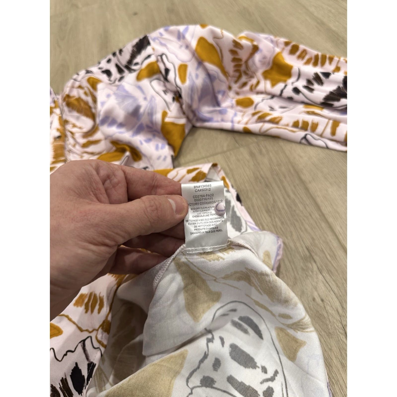 For Love & Lemons For Love & Lemons M Esmeralda Mini Dress Butterfly Ruched Long Sleeve V-Neck Satin Multicolor Floral Dress Short Women M Size M / US 6-8 / IT 42-44 - 7 Thumbnail
