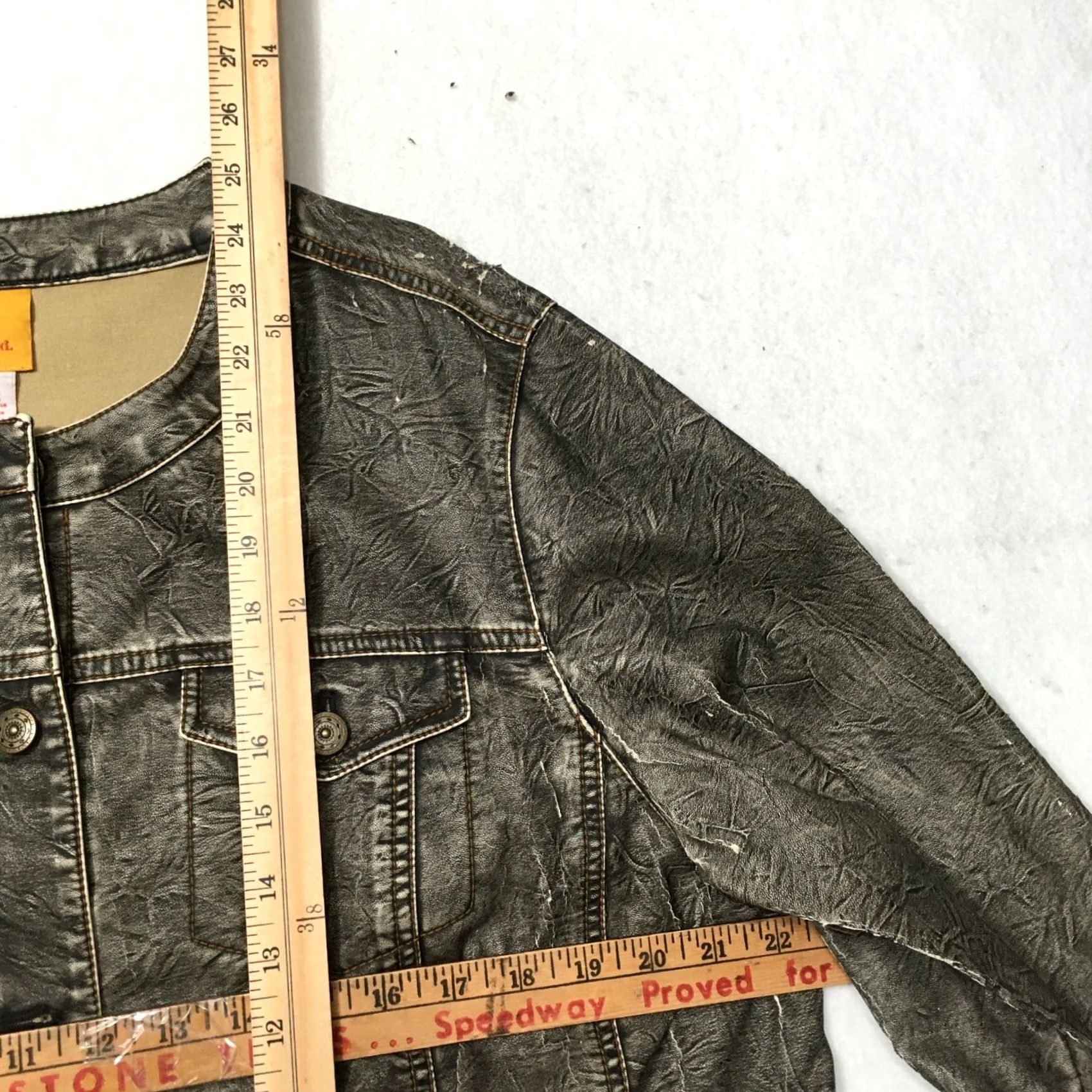 Vintage Ruby Rd. Women Jacket Gray 16W Small Distressed Denim Pockets Basic Jacket Adults Womens Size XXL / US 16-18 / IT 52-54 - 7 Thumbnail